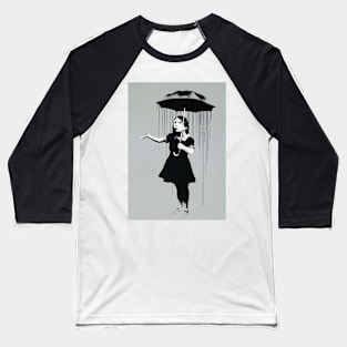 Banksy Nola Rain Girl New Orleans Baseball T-Shirt